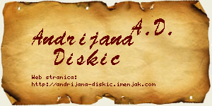 Andrijana Diskić vizit kartica